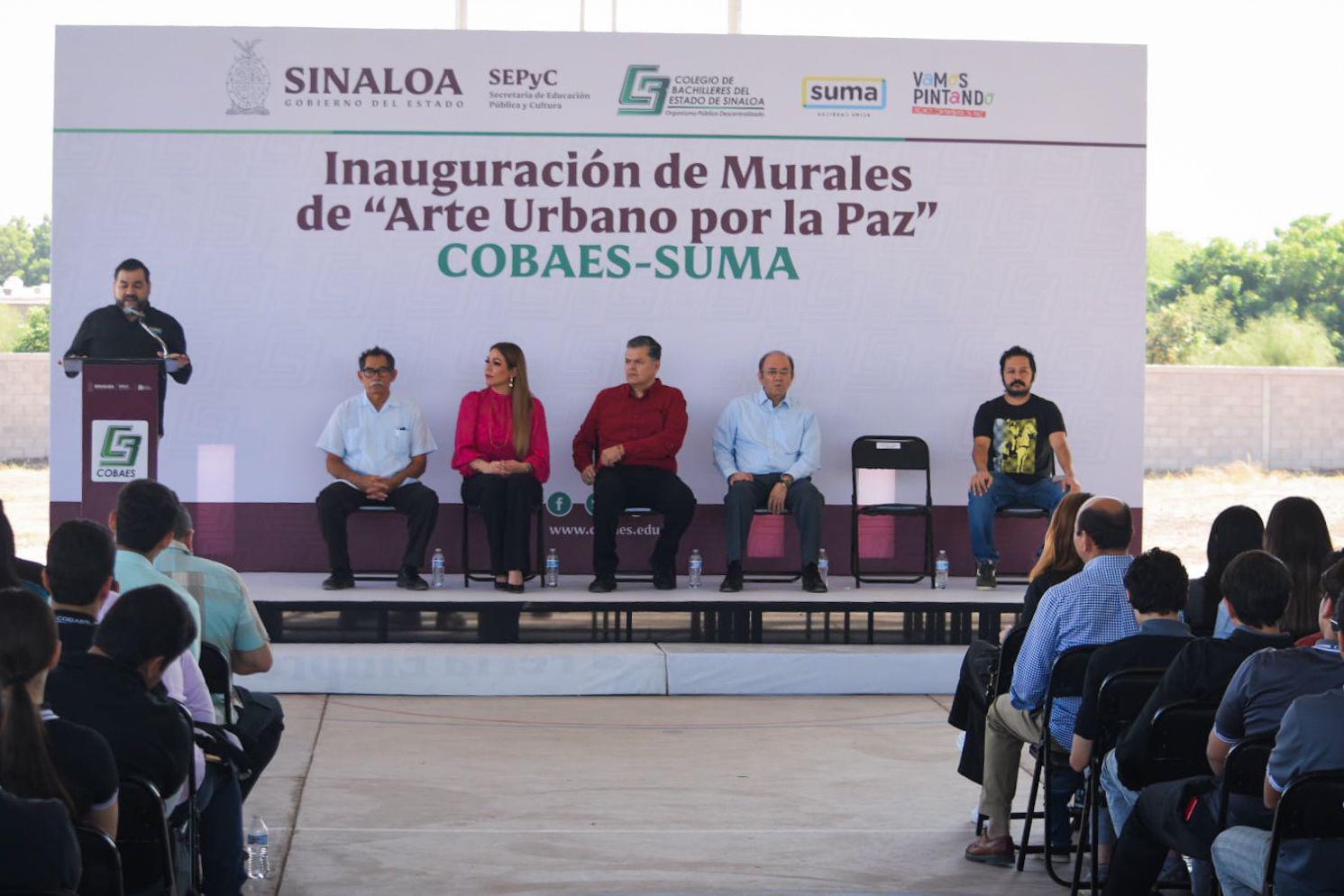 $!Inauguran proyecto ‘Murales de Arte Urbano por la Paz’ en planteles del Cobaes