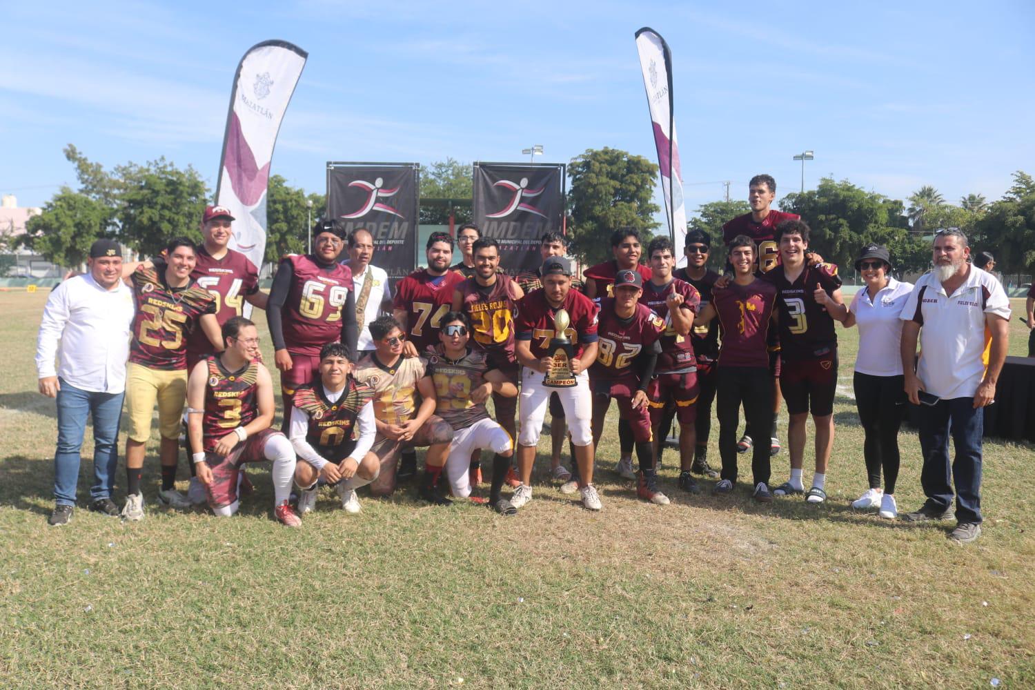 $!¡Grítenlo! Pieles Rojas de Mazatlán es bicampeón del Campeonato Arena Lexfa