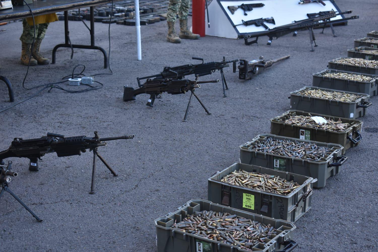 $!Destruye Ejército más de 250 armas decomisadas y donadas en campañas