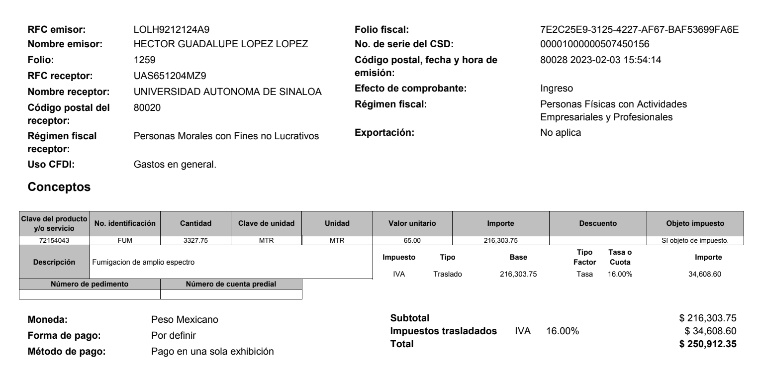 $!De 2022 a junio de 2023, la UAS pagó 14 millones en fumigaciones al quíntuple de precio y también sin licitar