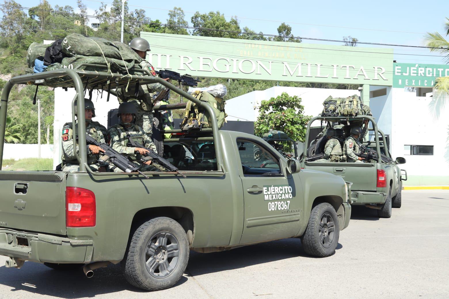 $!Llegan esta tarde a Mazatlán elementos del Ejército Mexicano para reforzar la seguridad en Sinaloa