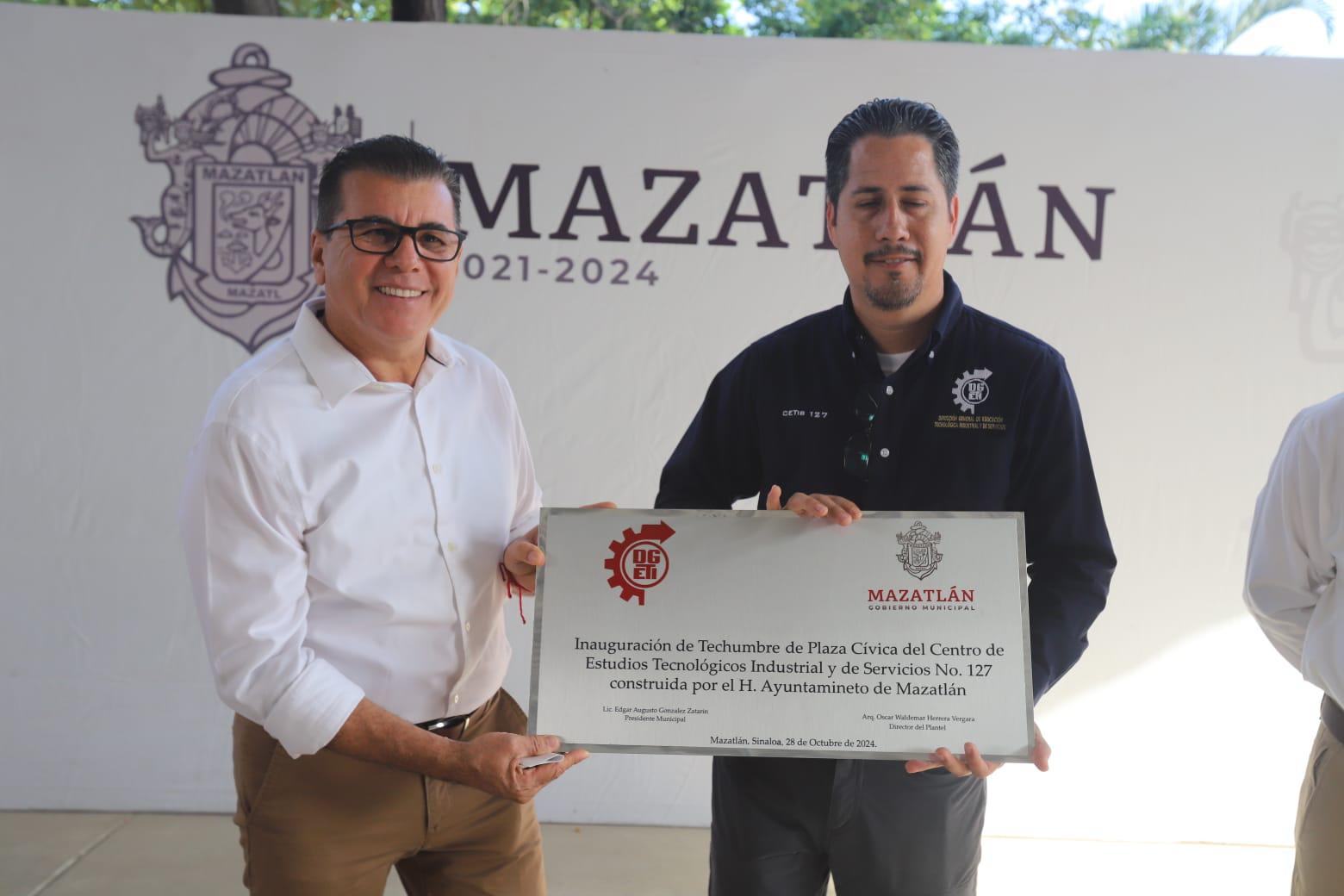 $!Inauguran techumbre en el CETis 127, en Mazatlán