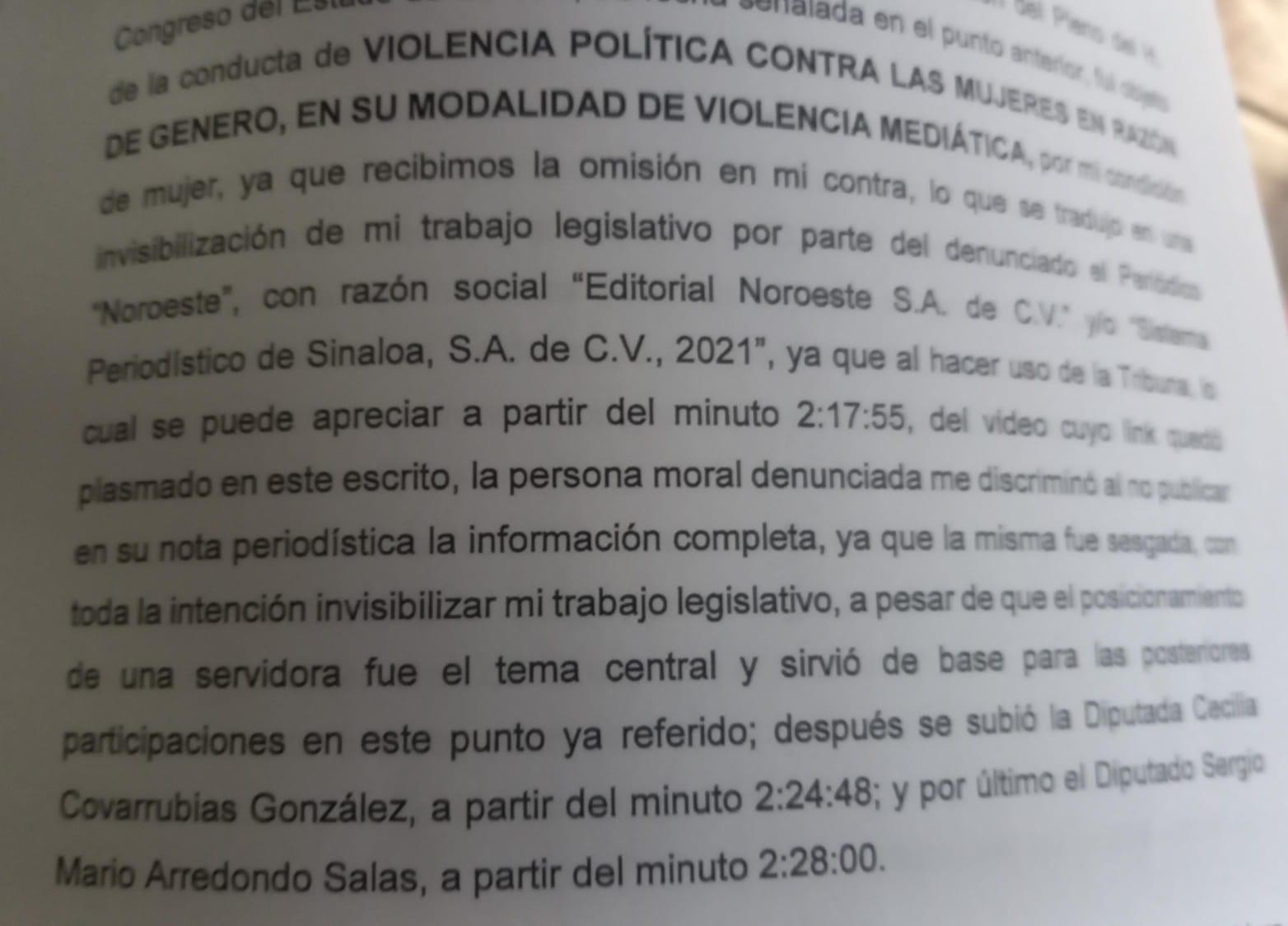 $!Demanda Diputada del PAS a Noroeste por no publicar su posicionamiento