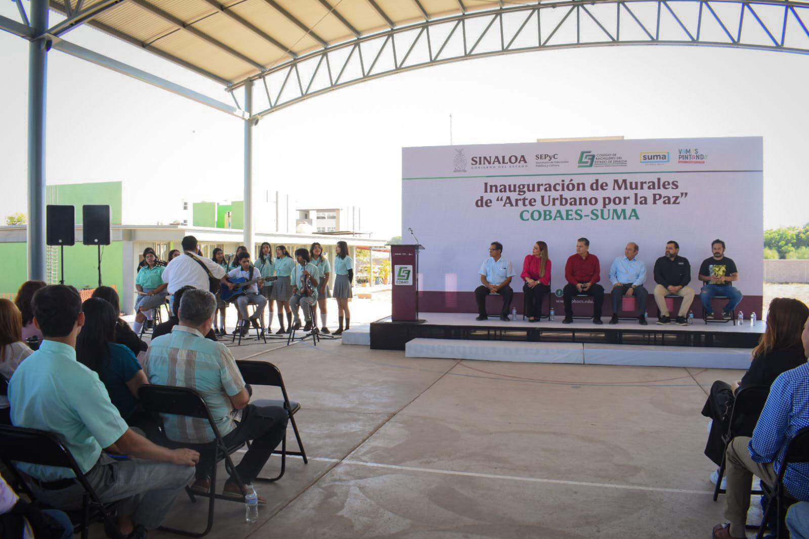 $!Inauguran proyecto ‘Murales de Arte Urbano por la Paz’ en planteles del Cobaes