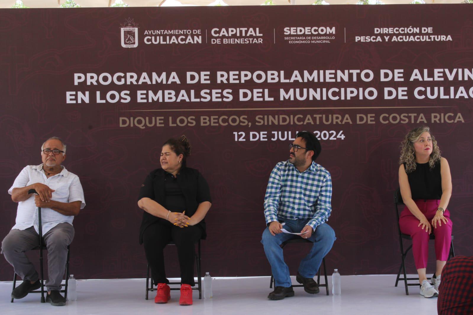 $!Gobierno de Culiacán arranca ‘Programa de repoblamiento de alevines en los embalses del municipio’