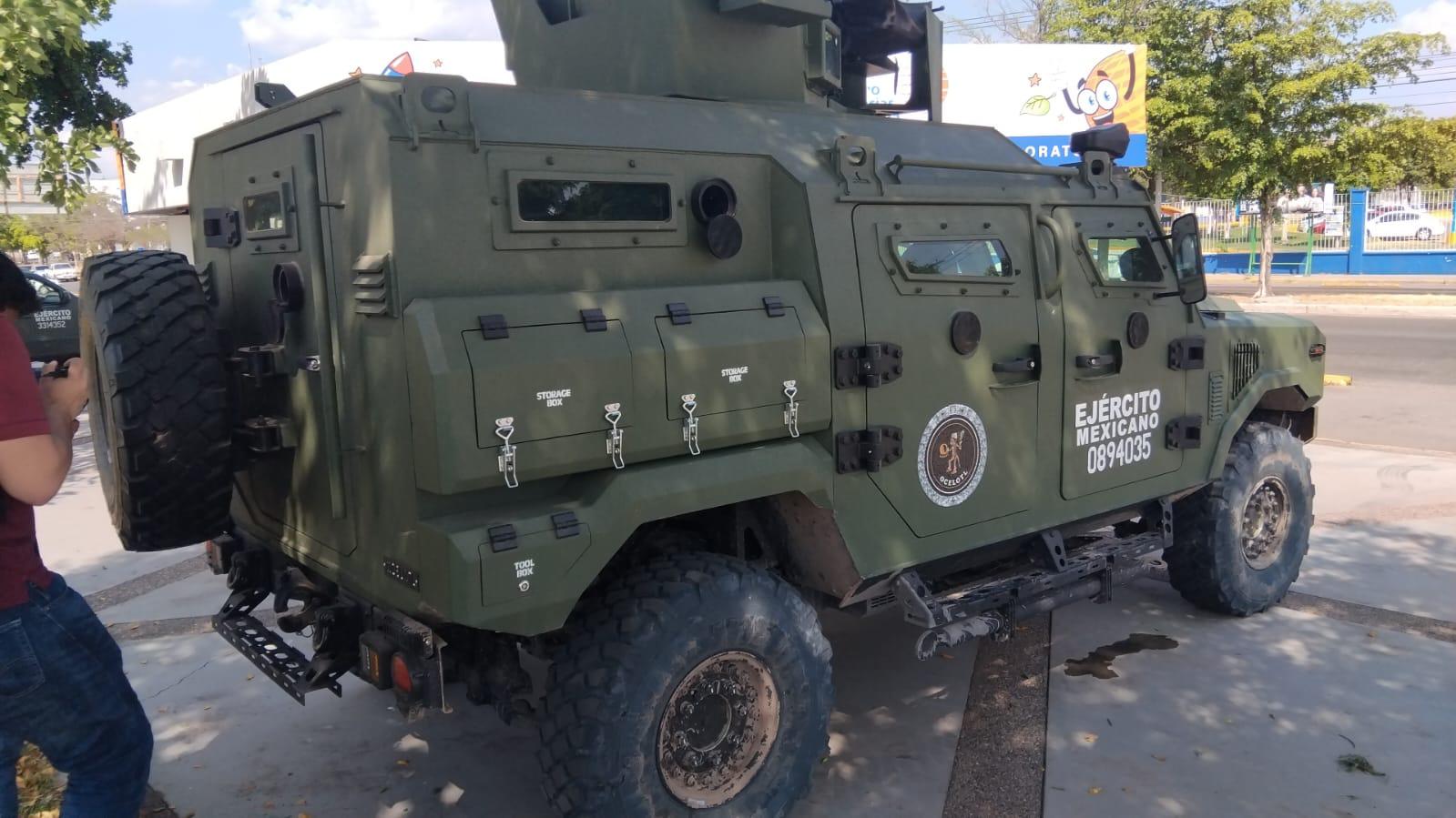 $!Salen vehículos blindados ‘Ocelotl’ a patrullar las calles de Culiacán