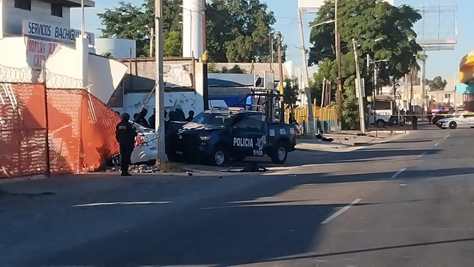 $!Atacan a policías estatales cerca del Aeropuerto Internacional de Culiacán; de cinco heridos, uno fallece