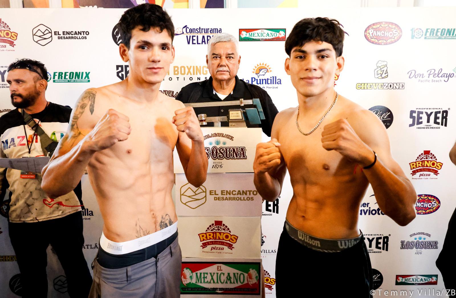 $!Pugilistas de Zapari baten a la báscula en el previo de la función ¡Viva México!