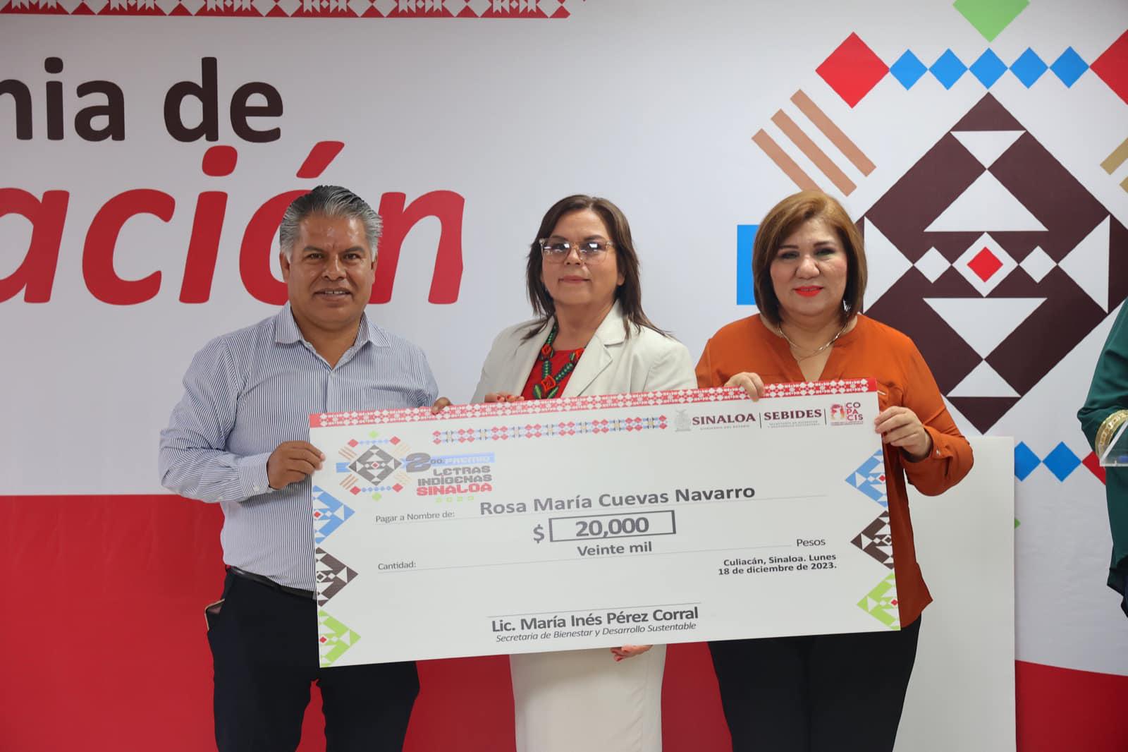 $!Mujeres indígenas sinaloenses son premiadas por sus obras literarias escritas en yoreme