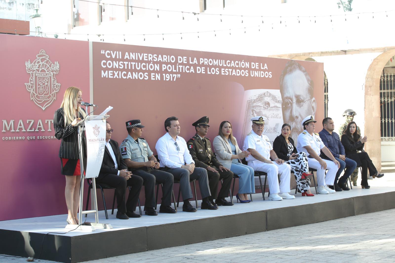 $!Conmemoran en Mazatlán el 107 aniversario de la Promulgación de la Constitución de 1917