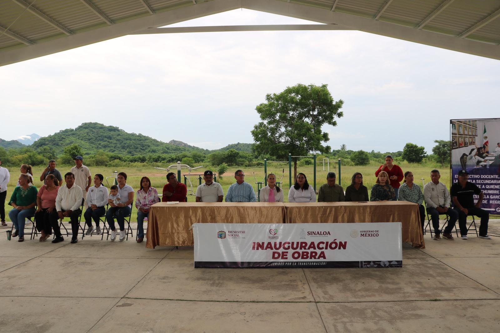 $!Inauguran techumbre en secundaria del Ejido de la Campana, en Escuinapa