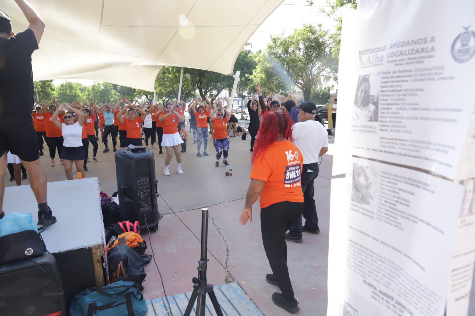 $!Conmemoran el Día Internacional contra la Violencia hacia las Mujeres con clase de zumba