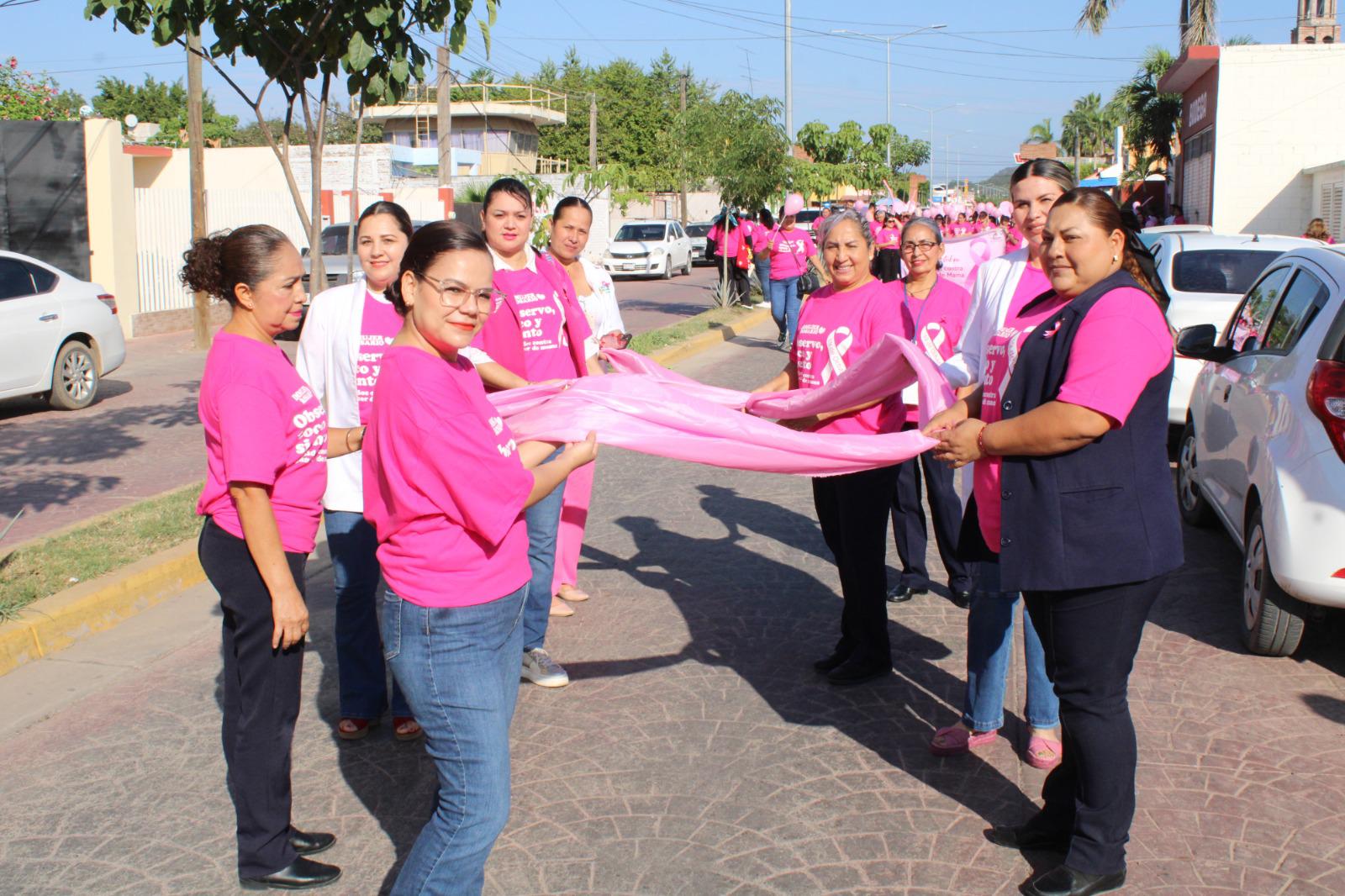 $!En Rosario, marchan de rosa para crear conciencia sobre el cáncer de mama