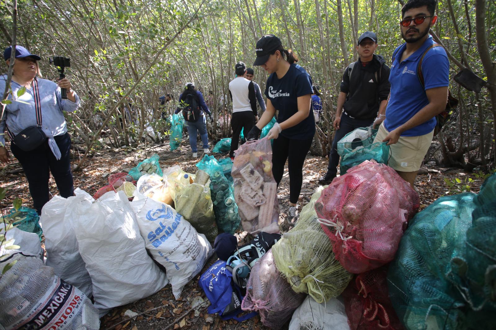 $!Limpian isla cubierta de basura en el canal de navegación, en Mazatlán