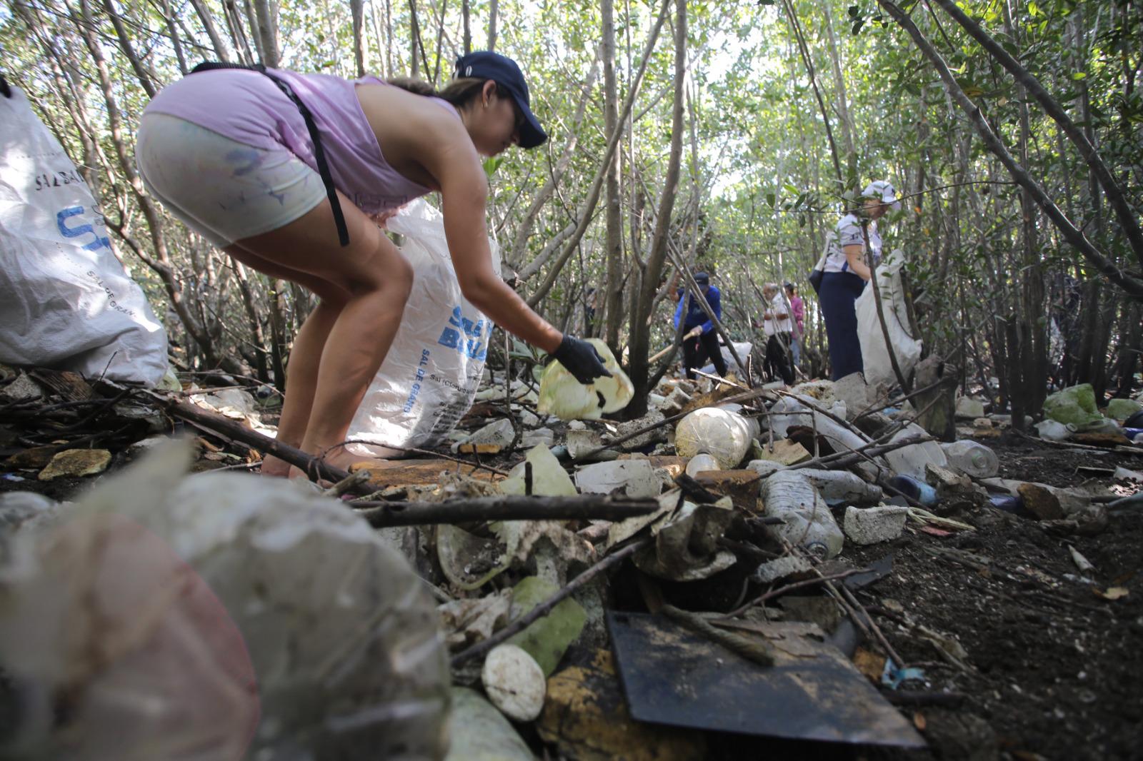 $!Limpian isla cubierta de basura en el canal de navegación, en Mazatlán