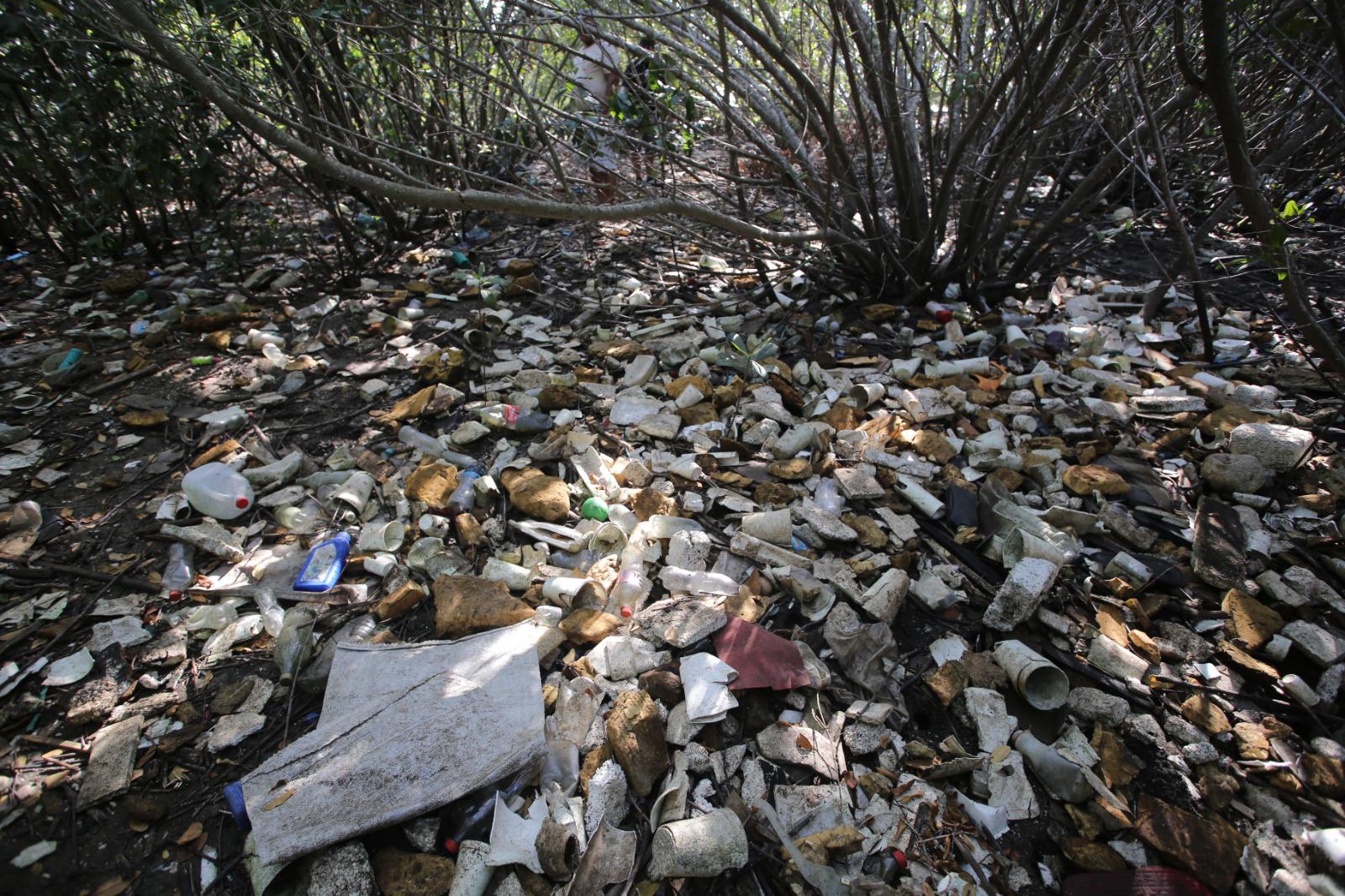 $!Limpian isla cubierta de basura en el canal de navegación, en Mazatlán