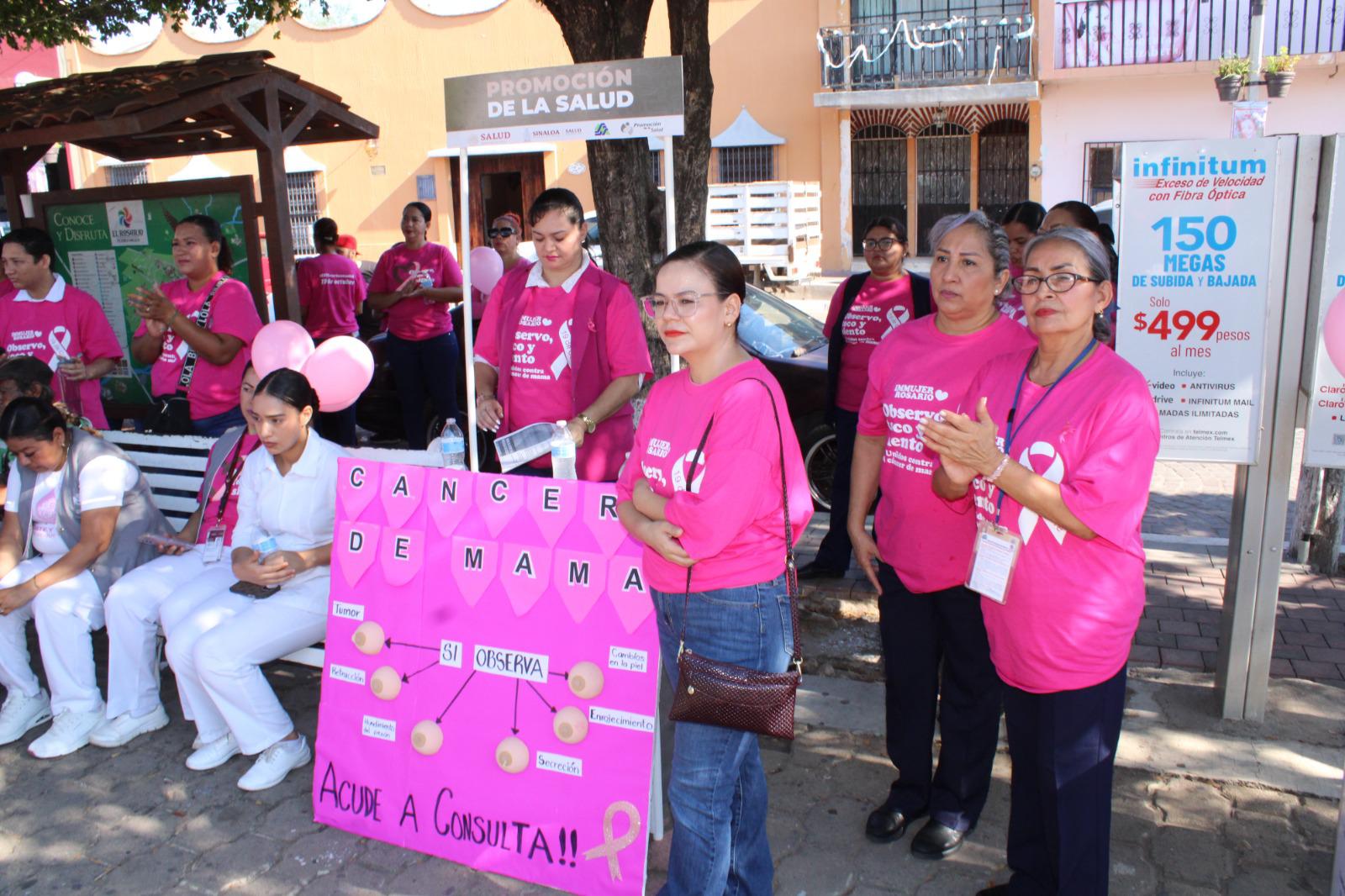 $!En Rosario, marchan de rosa para crear conciencia sobre el cáncer de mama