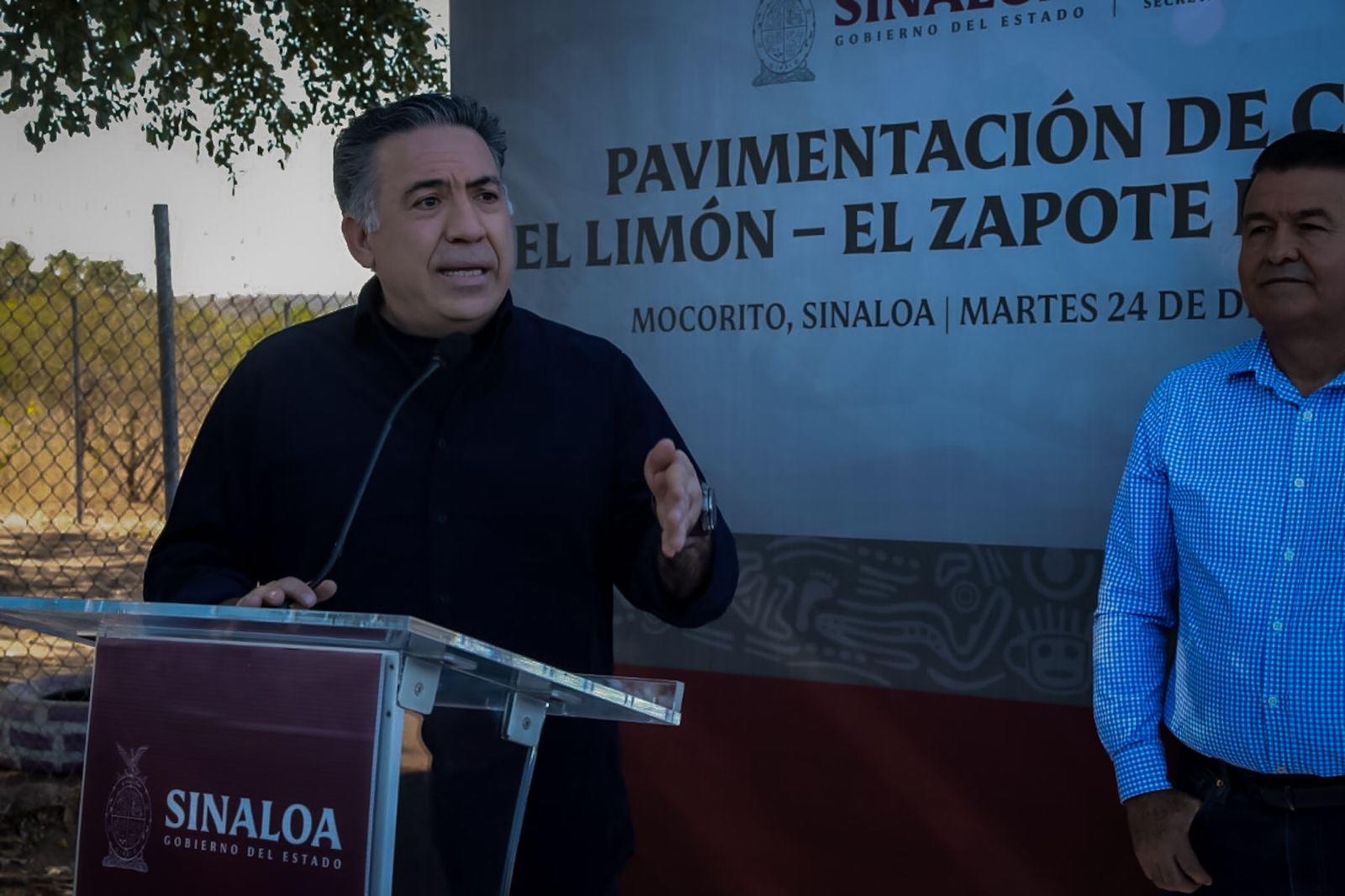 $!Inaugura Rocha Moya carretera de El Limón a El Zapote de Los Moya, en Mocorito