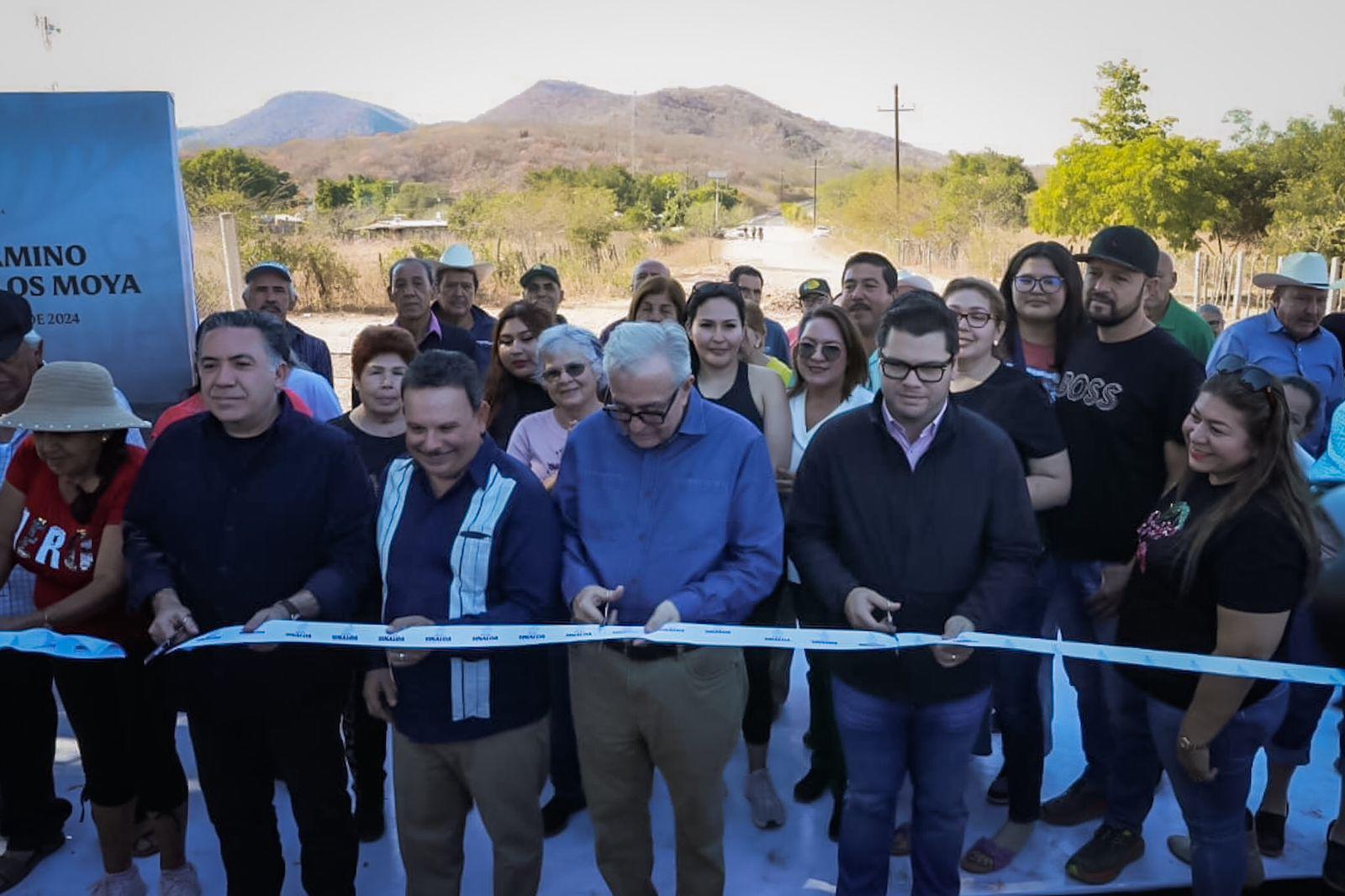 $!Inaugura Rocha Moya carretera de El Limón a El Zapote de Los Moya, en Mocorito