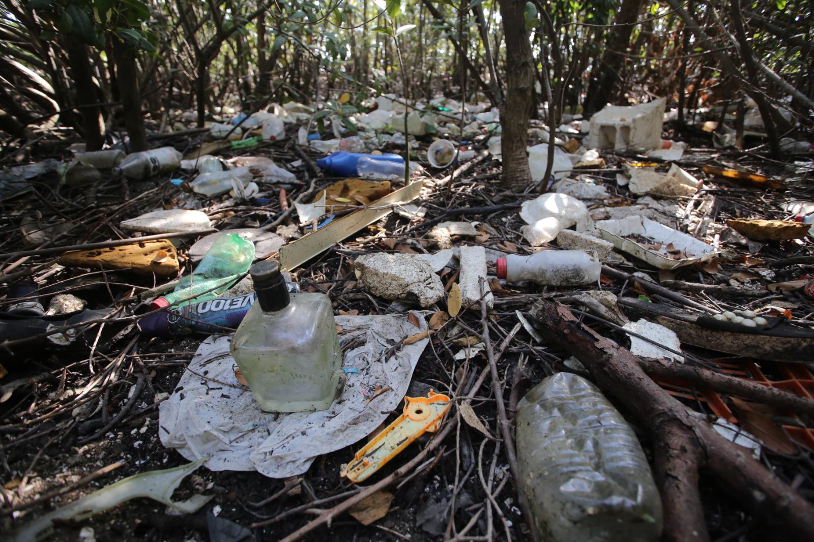 $!Limpian isla cubierta de basura en el canal de navegación, en Mazatlán