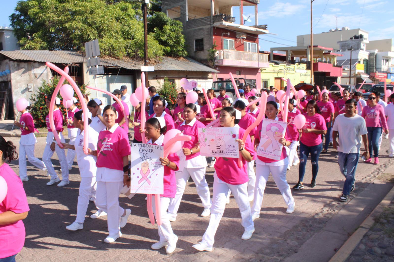 $!En Rosario, marchan de rosa para crear conciencia sobre el cáncer de mama