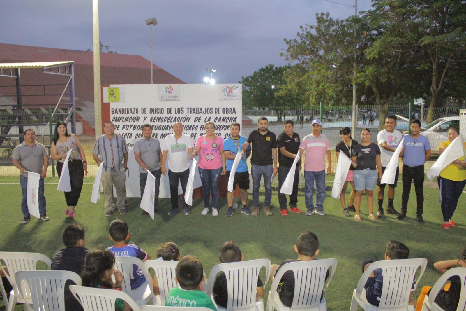 $!Rehabilitarán cancha de futbol en Rosario