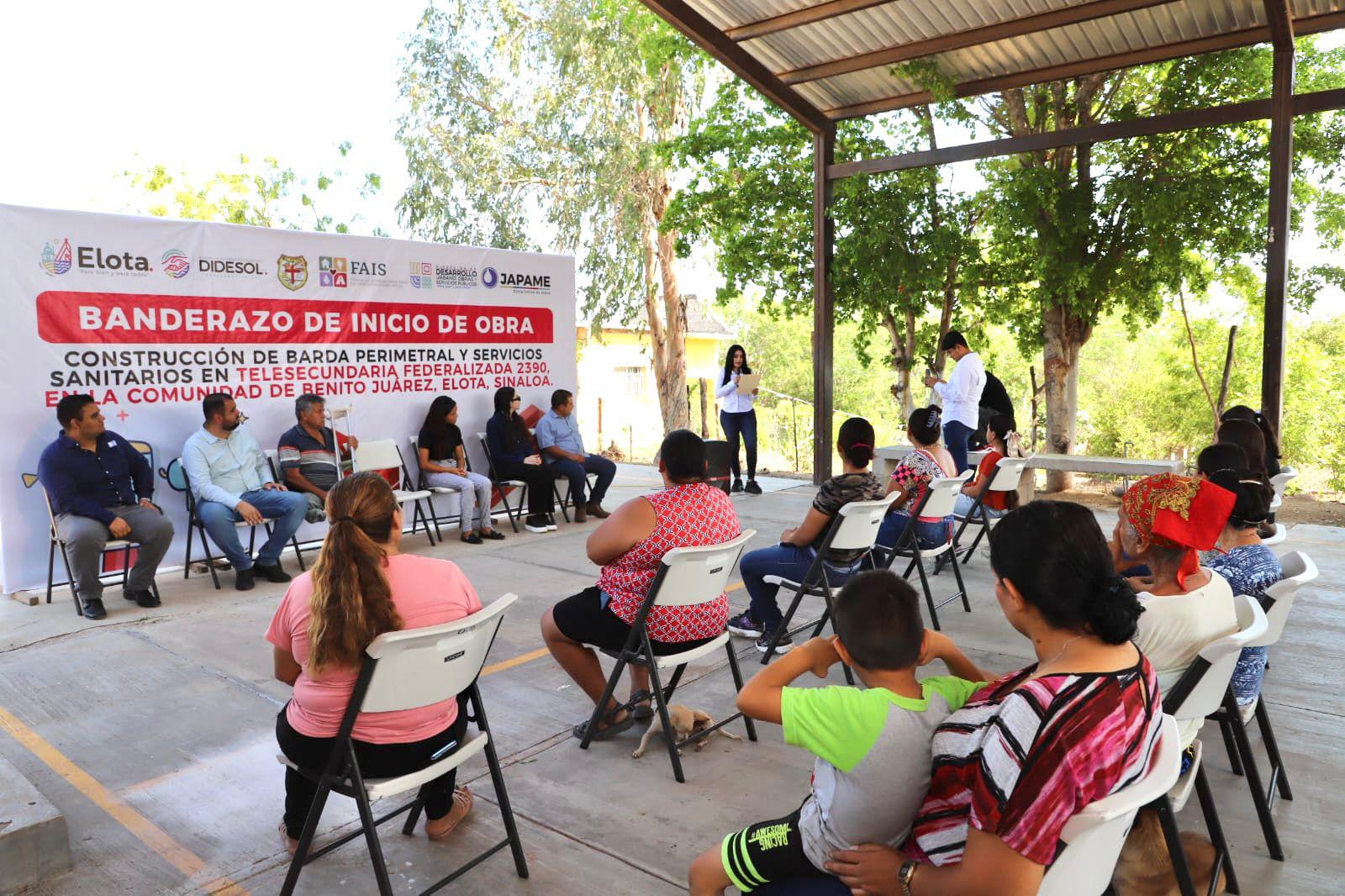 $!Inician obras en telesecundaria de Benito Juárez, Elota