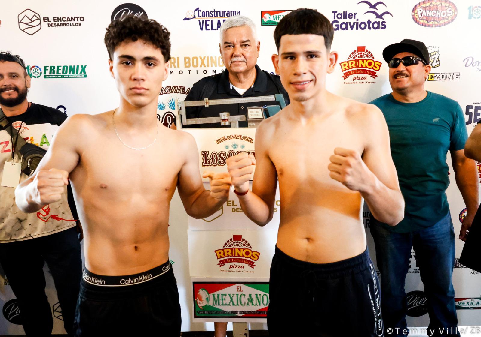 $!Pugilistas de Zapari baten a la báscula en el previo de la función ¡Viva México!