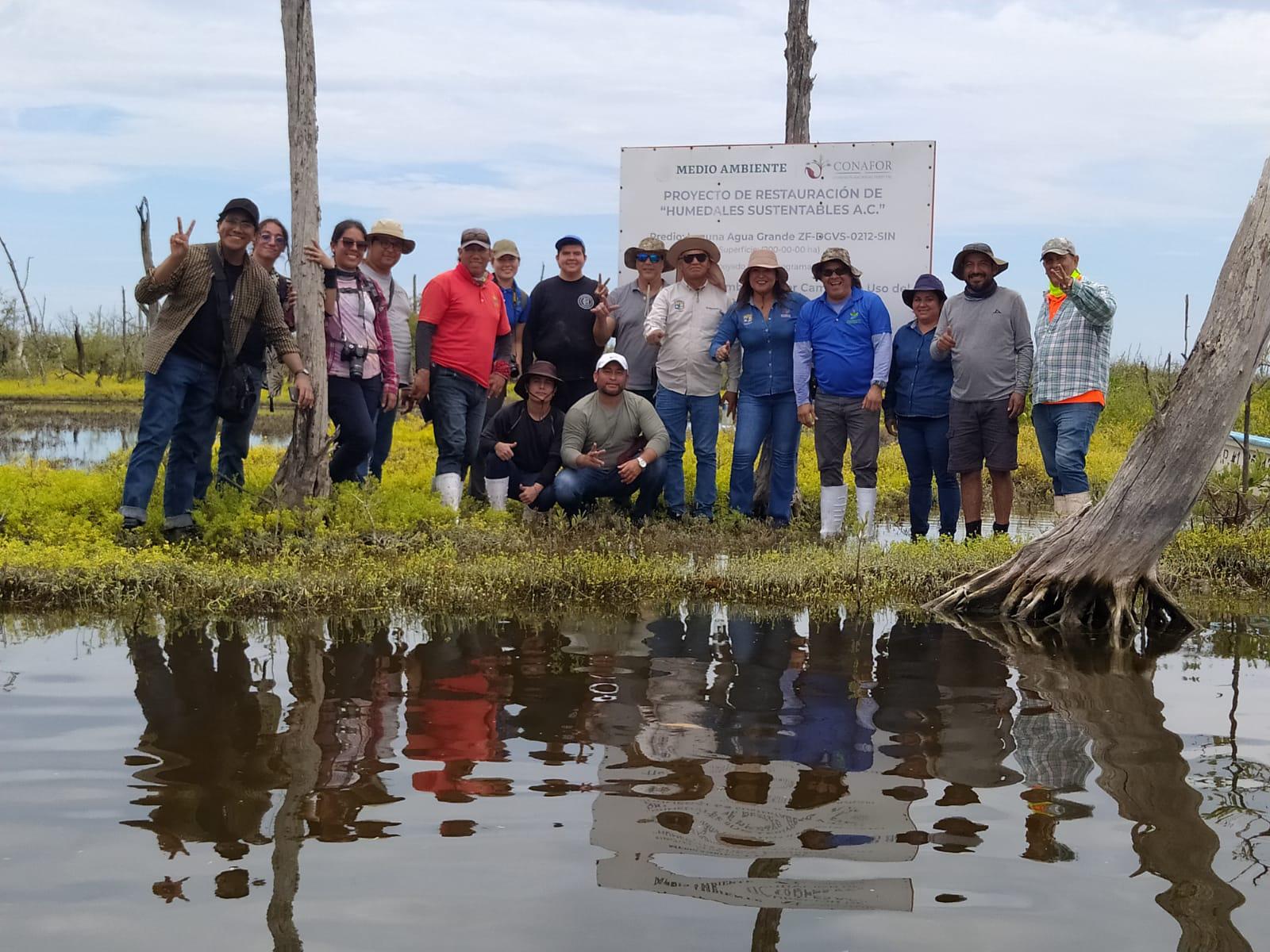 $!Recorren zonas donde se realiza un programa de reforestación de manglar en Escuinapa