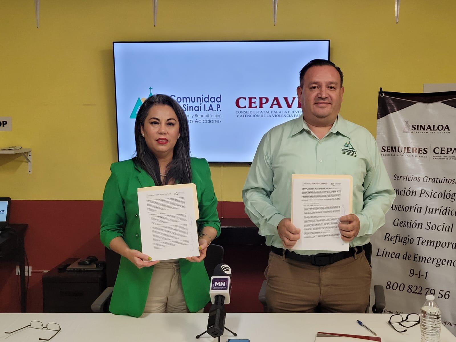 $!Cepavif y Comunidad Sinaí convenian para atender violencia familiar y adicciones en Sinaloa