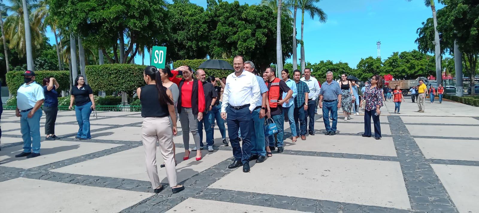 $!Palacio de Gobierno de Sinaloa se suma a simulacro en conmemoración a los sismos del 85 y del 2017