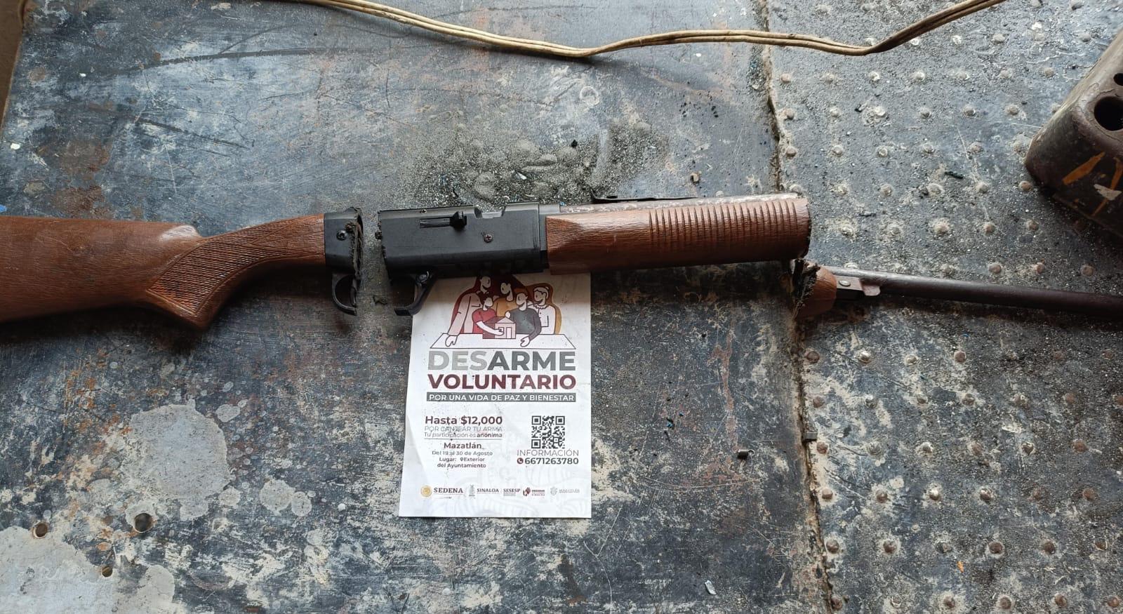 $!’Desarme voluntario’ cierra semana con 11 armas y una granada mortero el pasado viernes