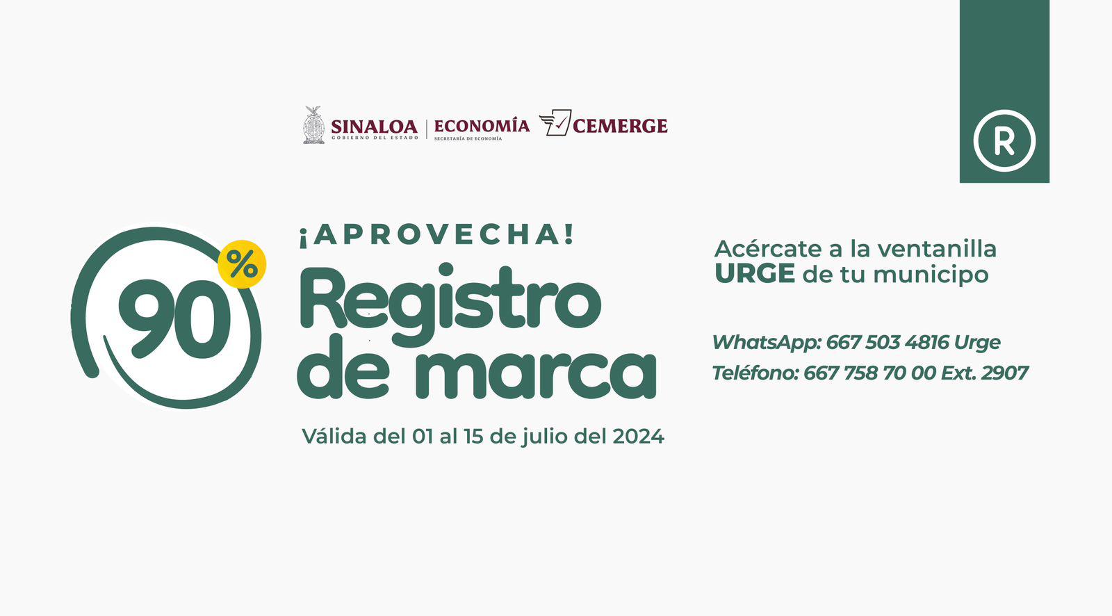 $!Ofrece Gobierno de Sinaloa hasta un 90% de descuento en el Registro de Marca