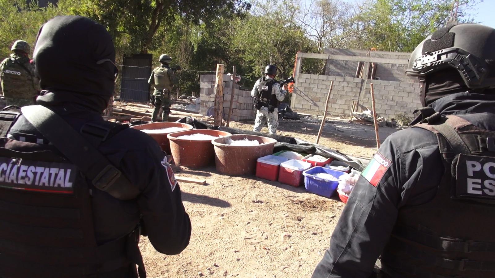 $!Asegura Sedena y SSP Sinaloa laboratorio clandestino en Cosalá