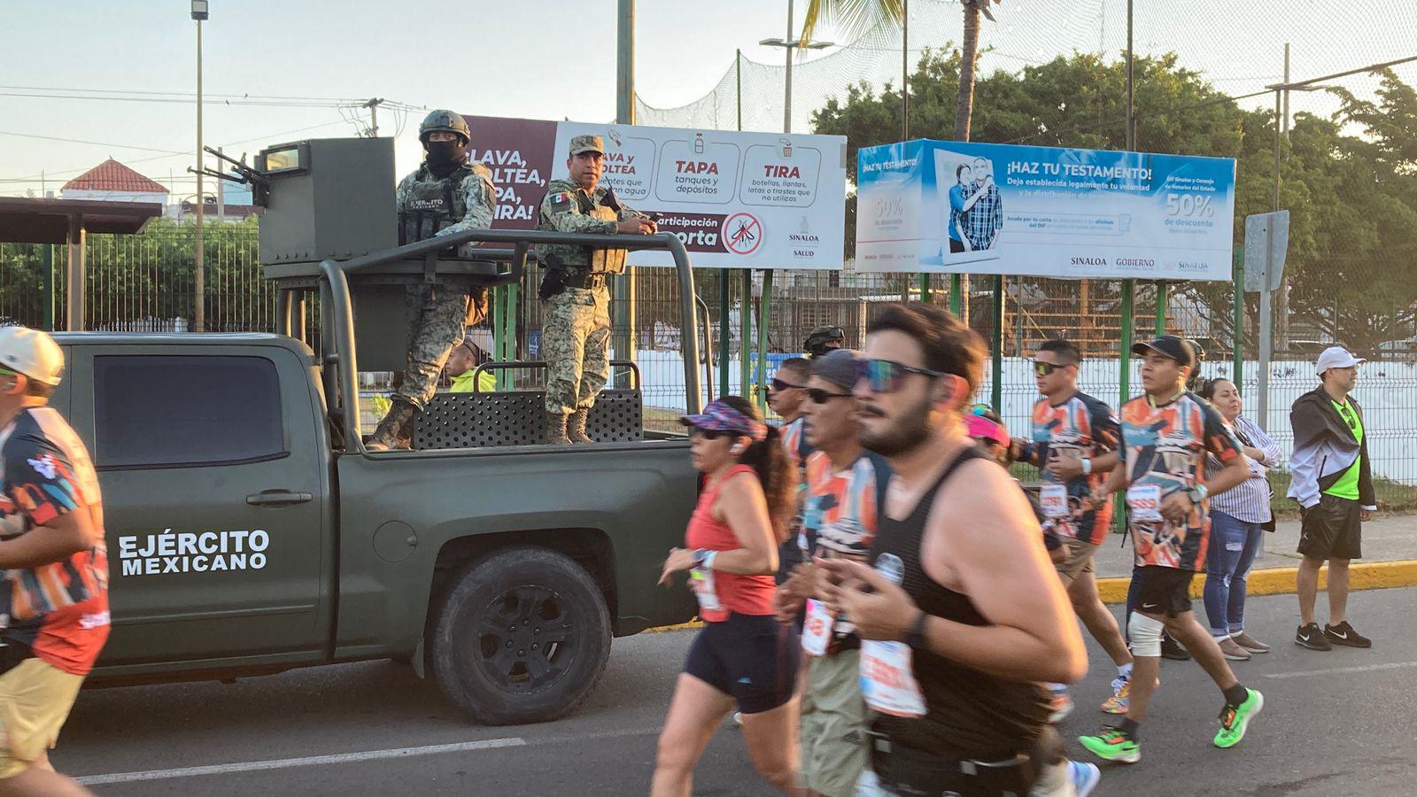 $!Implementan fuerte operativo de seguridad en Maratón Pacífico