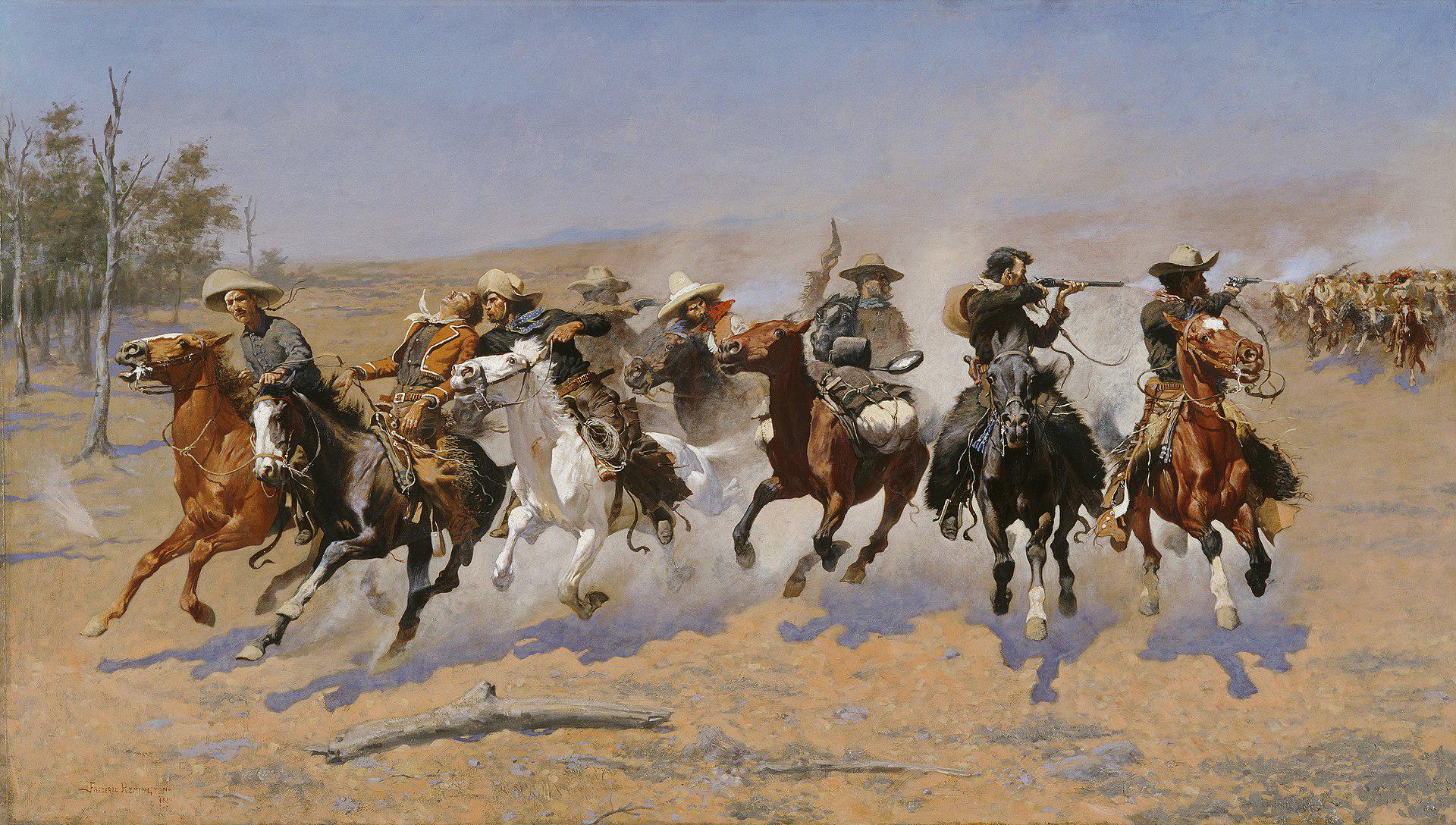 $!Frederick Remington, A la carrera por la madera, 1889.