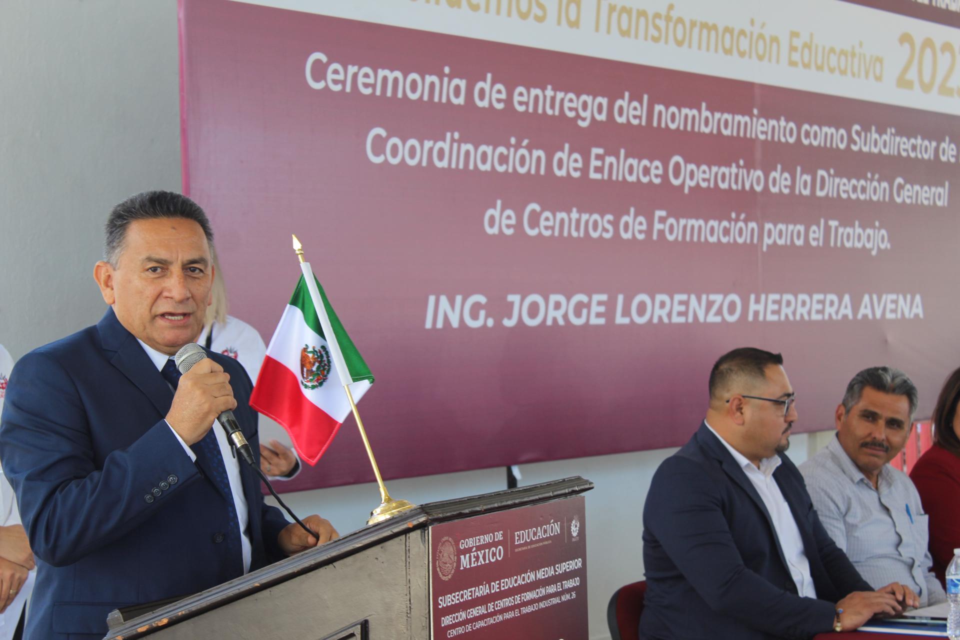 $!Nombran a Jorge Lorenzo Herrera Avena, Subdirector de la Coordinación de los Cecati de Sinaloa