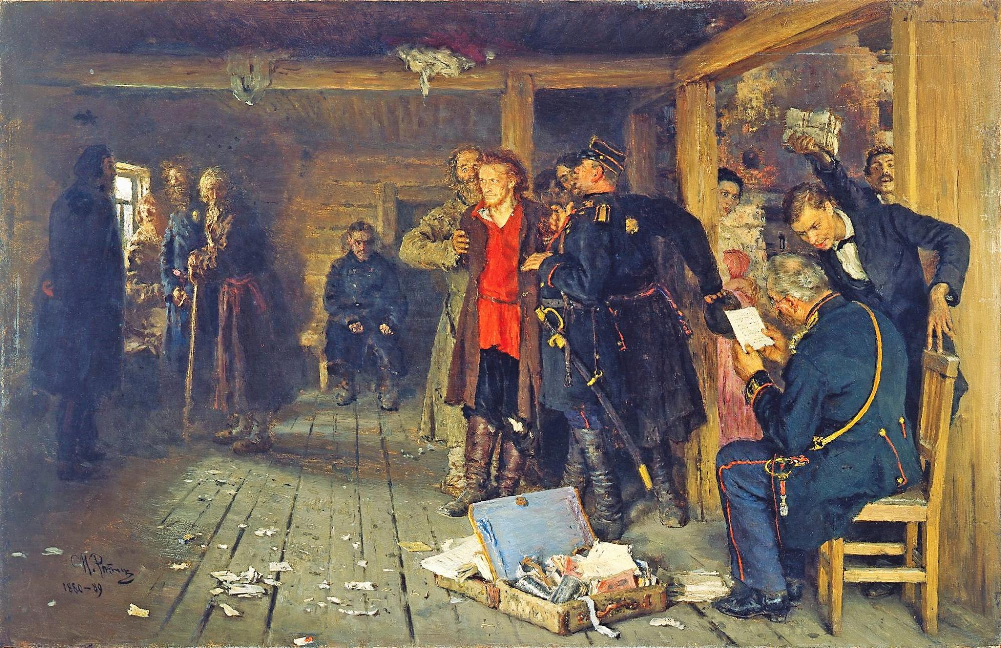 $!Ilia Repin, El Arresto de un Propagandista, cerca de 1888.