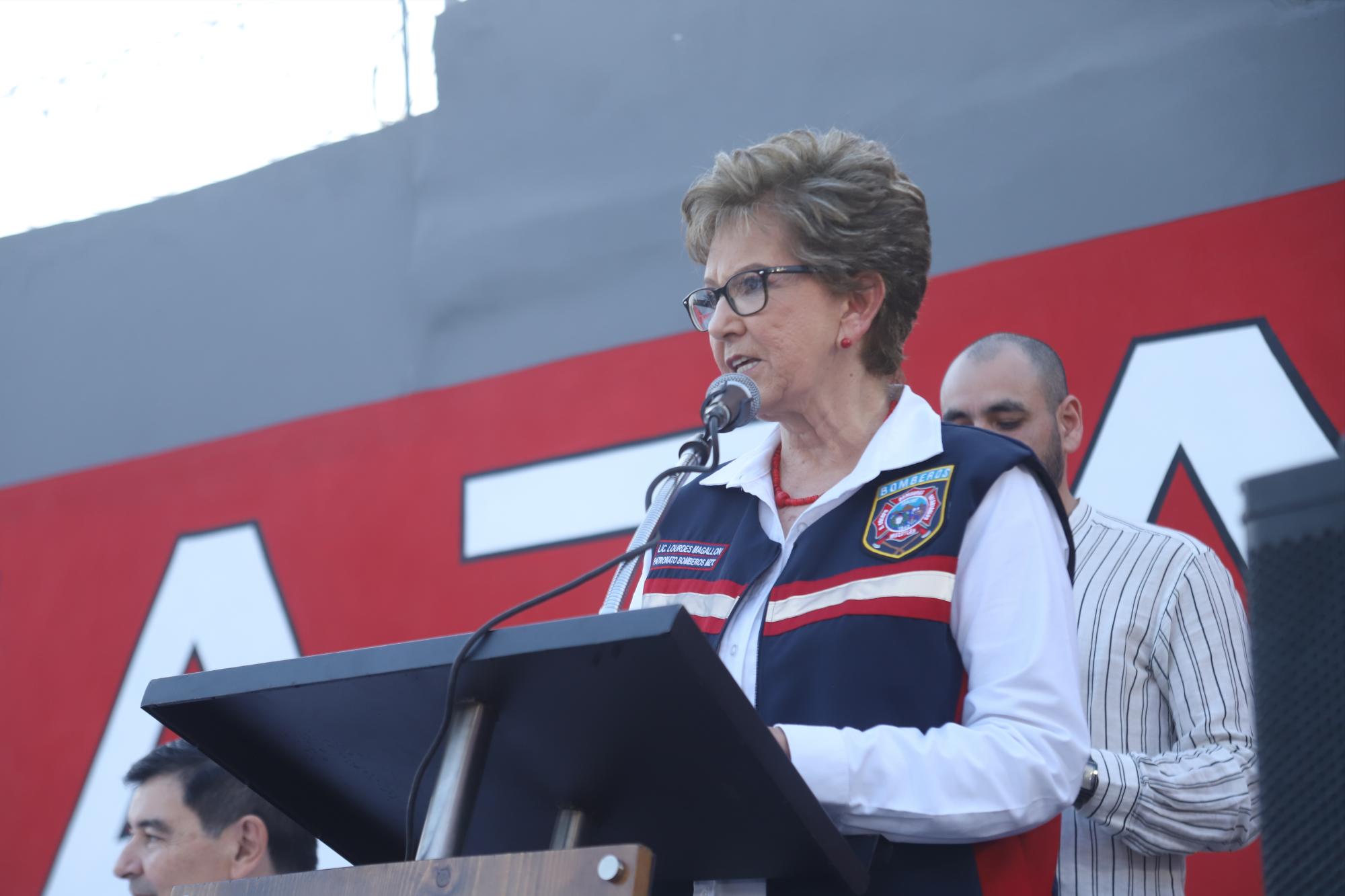 $!María de Lourdes Magallón Huerta, presidenta del Patronato de Administración del Cuerpo Voluntario de Bomberos de Mazatlán.