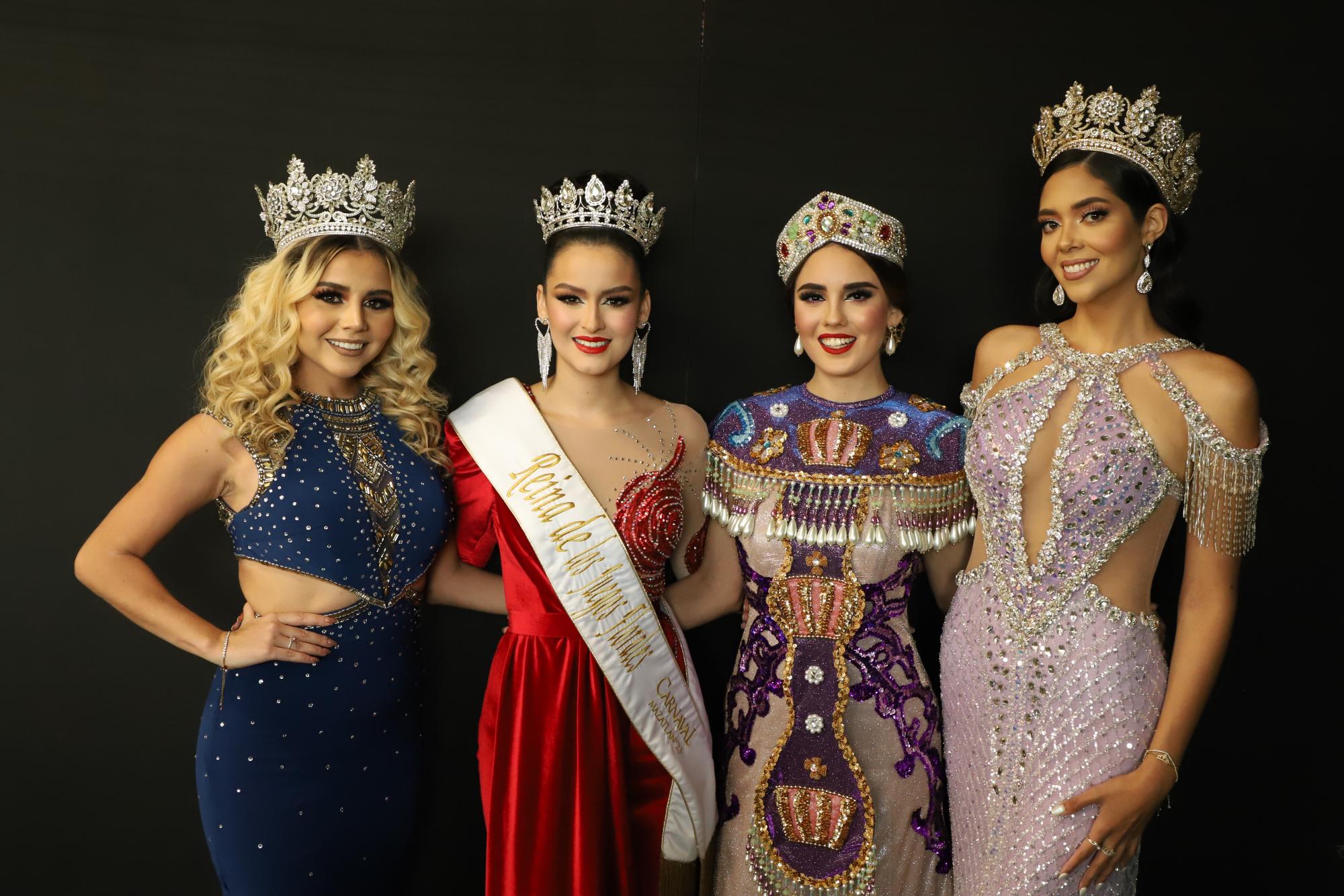 $!Ivanna Matamoros; Reina de los Juegos Florales 2022; Uma Ramírez, Reina de los Juegos Florales 2023; Alejandra Tirado, Reina del Carnaval 2023 y Carolina Pérez, Reina del Carnaval 2022.