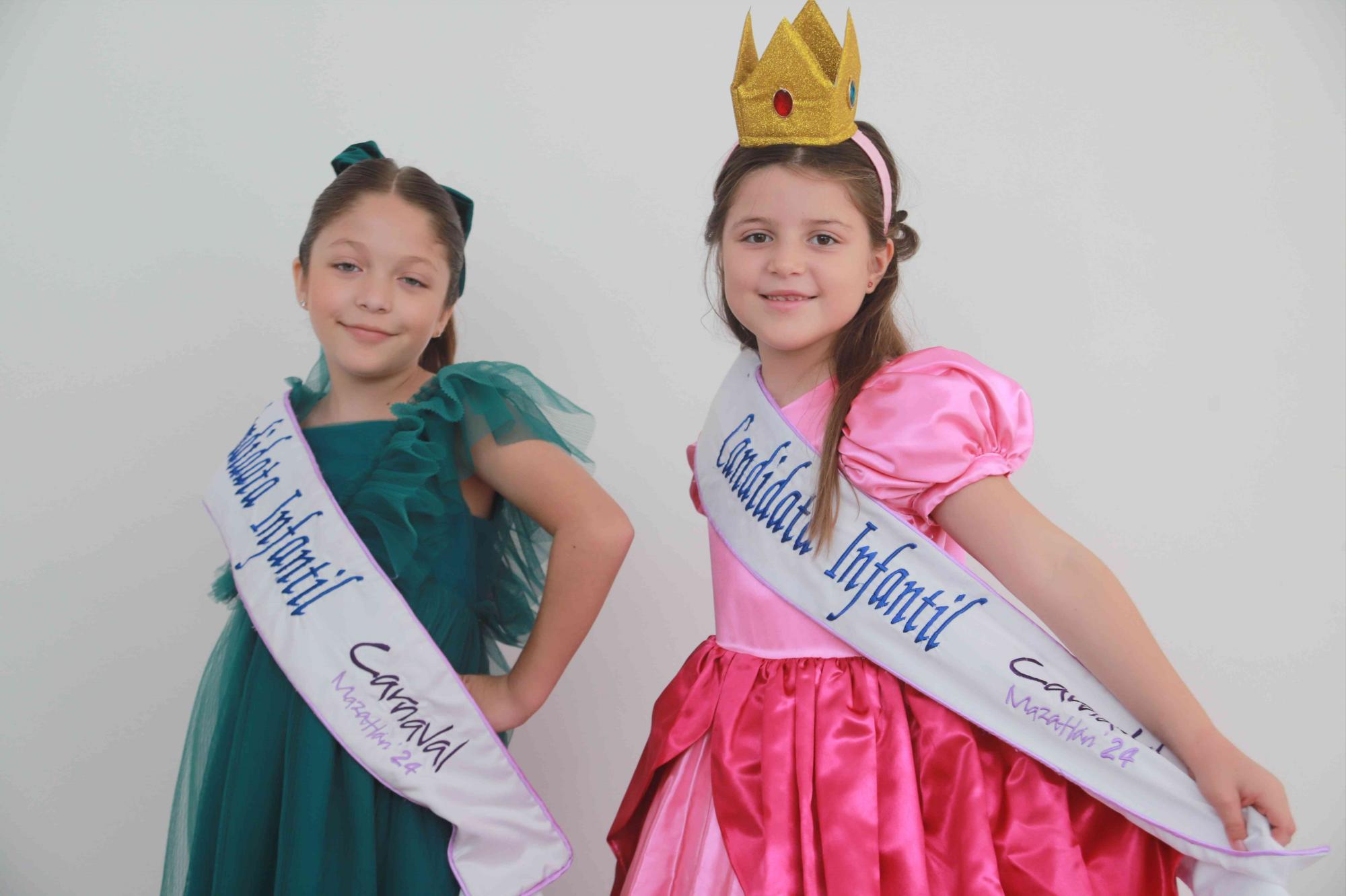 $!Givanna Valdez Miranda y María Paula Velarde García, ambas son candidatas al reinado infantil del Carnaval de Mazatlán.