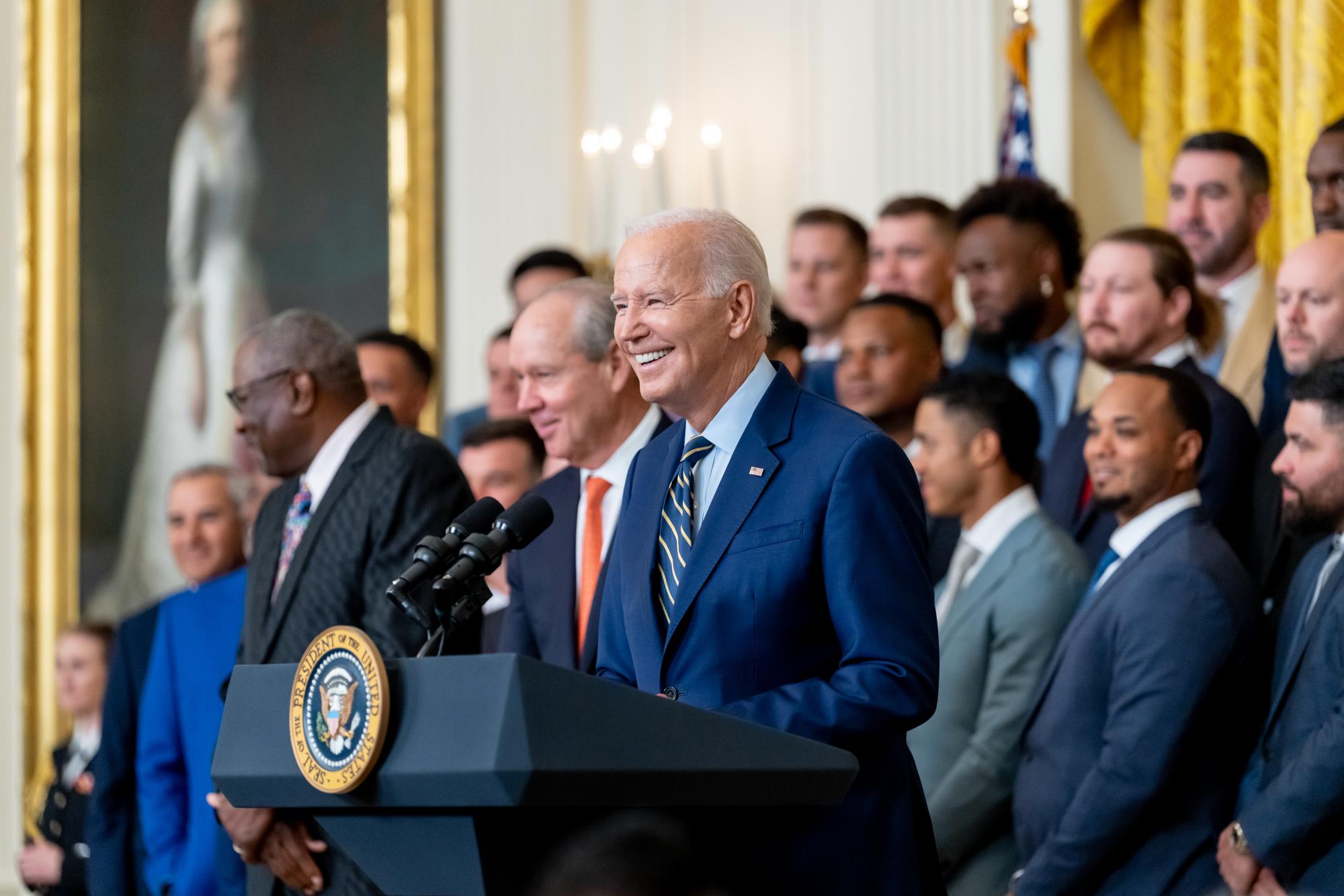 $!Astros fueron recibidos en la Casa Blanca por el presidente Joe Biden