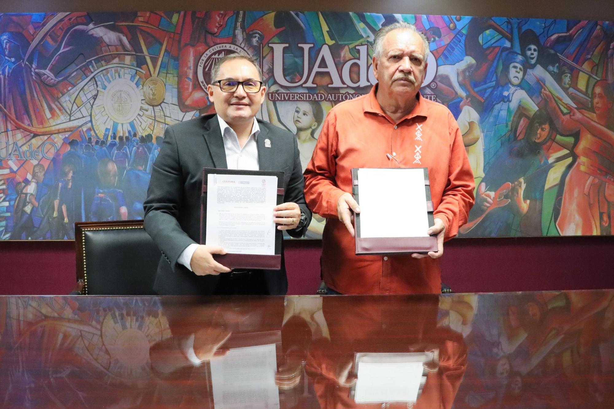 $!Fortalece UAdeO colaboración con INAH, Club de Béisbol Tomateros de Culiacán y UNIPOL