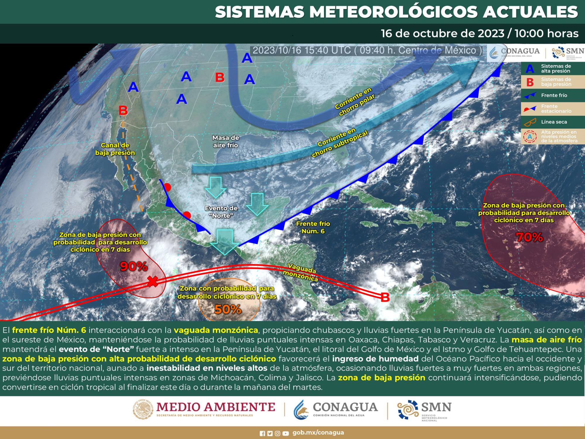 $!Se forma en el Pacífico posible nuevo ciclón tropical: SMN