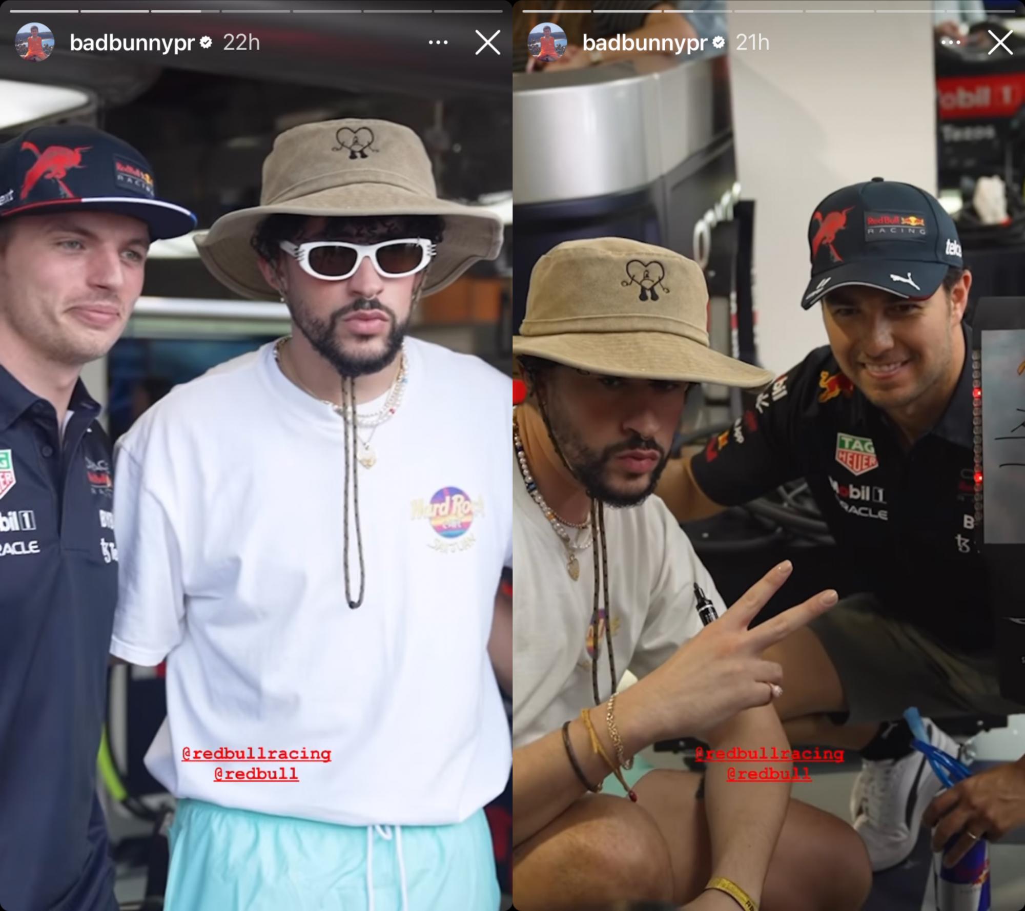 $!Bad Bunny saluda a Sergio Pérez, corredor mexicano de Fórmula 1