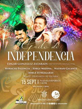 Gobierno de Mazatlán mantiene la fiesta mexicana el domingo 15 de septiembre.