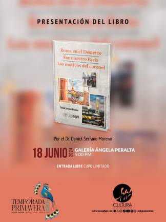 La presentación se llevará a cabo el 18 de junio en la Galería Ángela Peralta.