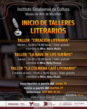 Invitan a talleres de literatura