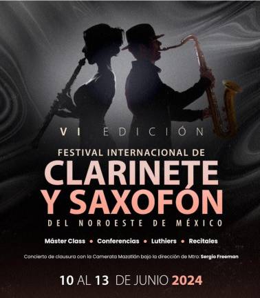 El Festival Internacional de Clarinete y Saxofón contempla máster class, conferencias y recitales.