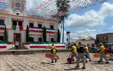 Personal de Protección Civil coordinó las acciones del Simulcro en el Ayuntamiento de El Rosario.